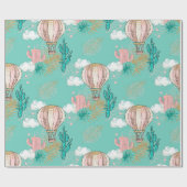 ピンク、ミントとグリッターフェイク金ゴールド熱帯砂漠 ラッピングペーパー (フラット)