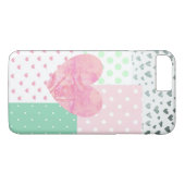 ピンク、ミントグリーン、シルバーのハートの携帯電話ケース Case-Mate iPhoneケース (裏面(横))