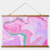 ピンク、ミントグリーン、紫、白大理石 吊り下げ型タペストリー (正面)
