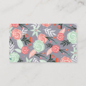 ピンク&ミントフローラガーデン&金ゴールドフォトフレーム 名刺 (裏面)