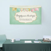 ピンク、ミント及び金ゴールドのぼろぼろのシックなブティックの旗布 横断幕 (トレードショー)