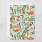 ピンク&ミント抽象芸術クリスマスツリーアーチフォト シーズンカード (裏面)