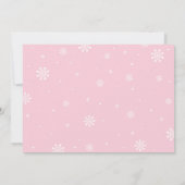 ピンク&ミント | Winter Onederland Girl 1st誕生日 招待状 (裏面)