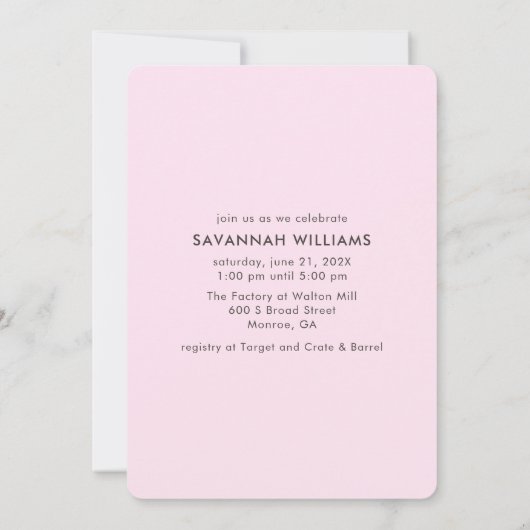 ピンク メキシカン テーマのブライズパーティー 招待状 (裏面)