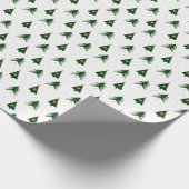 ピンク&モダングリーンクリスマスツリーズホリデー ラッピングペーパー (角)