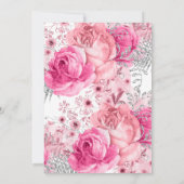 ピンク&モダンシルバーフローラブライダルブランチ 招待状 (裏面)