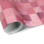 ピンク | モダンフェイクグリッター ラッピングペーパー (ロールコーナー)