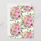 ピンク·モダンフローラ第1回聖餐会 招待状 (裏面)