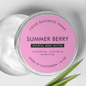 ピンク&モダンブラック体バター化粧瓶のふた ラウンドシール