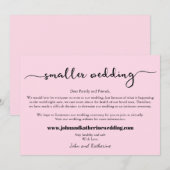 ピンク モダン エレガント 小規模な結婚式のお知らせ セーブザデート (正面/裏面)