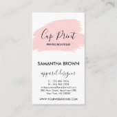 ピンク モダン カップ ケア インストラクション カスタマイズ ロゴ 名刺 (正面)