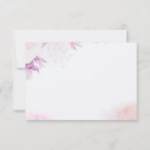 ピンク モダン ボーホー フローラル ウェディング RSVP カード (裏面)