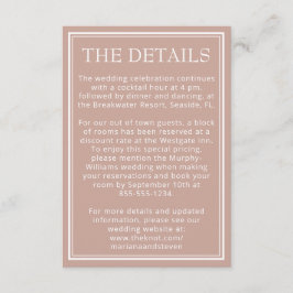 ピンク モダン ミニマル ウェディング エンクロージャーカード