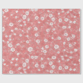ピンク | モダン&花エレガント柄 ラッピングペーパー (フラット)