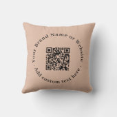 ピンク モダン QR コード ビジネス クッション (裏面)
