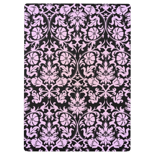 ピンク・モノグラかわいらしム・フローラ・ダマスク クリップボード (裏面)