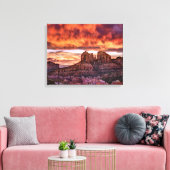 ピンク・モーニング・グローリー キャンバスプリント (インサイチュ (リビング))