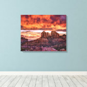 ピンク・モーニング・グローリー キャンバスプリント (インサイチュ (ウッドフロア))