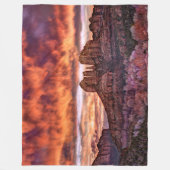 ピンク・モーニング・グローリー フリースブランケット (正面)