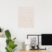 ピンク / モーブ ミニマル ストライプ 壁アート プリント (ホームオフィス)