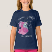 ピンク·ユニコーン·スター·スパークル Tシャツ (正面)
