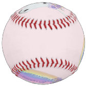 ピンク・ユニコーン・レインボー・ガールズ・ソパーソナライズされたフトボール ソフトボール (正面)