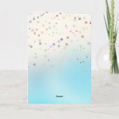 ピンク・ユニコーン・紙吹雪パーソナライズされた名 カード (裏面)