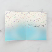 ピンク・ユニコーン・紙吹雪パーソナライズされた名 カード (内部)