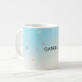 ピンク·ユニコーン·紙吹雪パーソナライズされた名 コーヒーマグカップ (正面左)