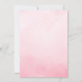 ピンク・ユニコーン、金ゴールドスター、バルーンガール・ベビーシャワー 招待状 (裏面)