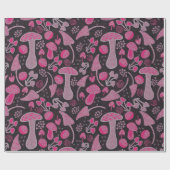 ピンク/ユニーク秋パターン ラッピングペーパー (フラット)