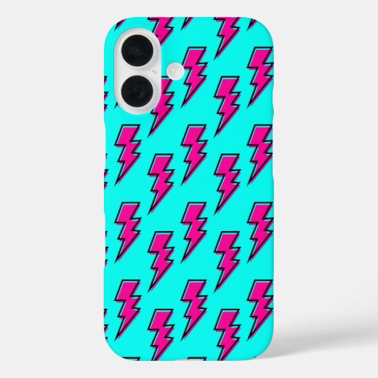 ピンク ライティング ボルト 携帯電話ケース 80年代デザイン Case-Mate iPhoneケース (裏面)