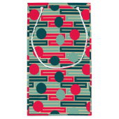 ピンク、ライトブルー、ティール（緑がかった色）長方形と円 スモールペーパーバッグ (裏面)