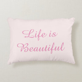 ピンク·ライフは美しい感動的引用文 アクセントクッション