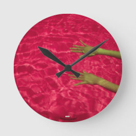 ピンク ラウンド壁時計