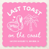 ピンク ラスト トースト バチェロレッテ パーティー コースター (正面)