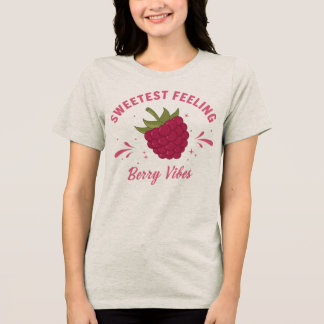 ピンク ラズベリー サマー フルーツ ヴィブス — レディースTシャツ トライブレンドTシャツ