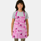 ピンク·ラディバグとハートパーソナライズされた名 エプロン (インサイチュ)