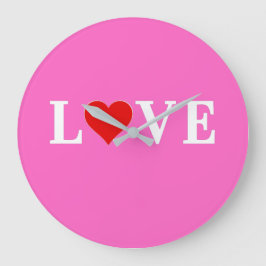 ピンク・ラブロマンチックエレガント ラージ壁時計