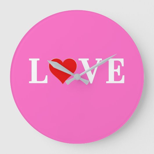 ピンク・ラブロマンチックエレガント ラージ壁時計 (正面)