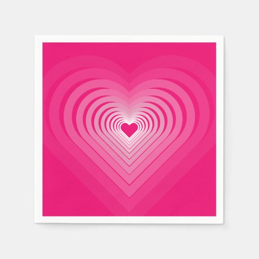 ピンク·ラブ-ハート スタンダードカクテルナプキン (正面)
