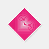 ピンク·ラブ-ハート スタンダードカクテルナプキン (角)