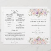 ピンク・ラベンダーカ結婚トリックの式プログラム (正面/裏面)