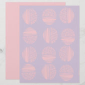 ピンク&ラベンダーサークルスクラップブック紙 (正面/裏面)