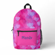 ピンク&ラベンダーハート パーソナライズされた