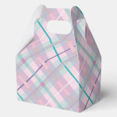 ピンク&ラベンダープレイドテディベアガールベビーシャワー フェイバーボックス (裏面)