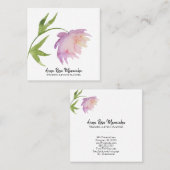 *~*ピンク·ラベンダー水色ピエレガントーニーフローラ スクエア名刺 (正面/裏面)
