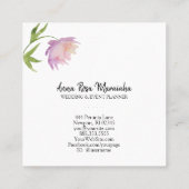 *~*ピンク·ラベンダー水色ピエレガントーニーフローラ スクエア名刺 (裏面)