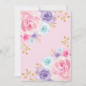 ピンク ラベンダー ゴールド プリンセス シンデレラ 誕生日 招待状 (裏面)