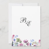 ピンク ラベンダー パープル ワイルドフラワー Save the Date 招待状 (裏面)